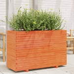 Fioriera Giardino Marrone Cera 110x40x72 cm Legno Massello Pino