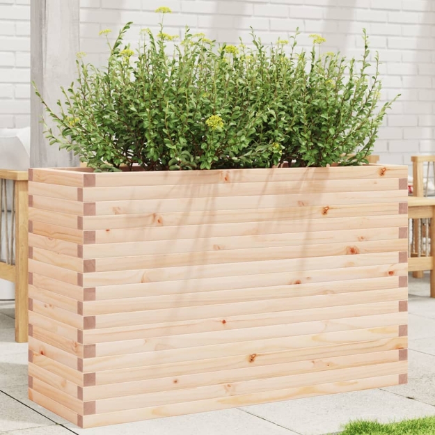 Fioriera da Giardino 110x40x68,5 cm in Legno Massello di Pino