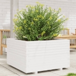 Fioriera da Giardino Bianca 80x80x49,5cm Legno Massello di Pino