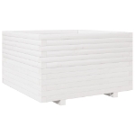 Fioriera da Giardino Bianca 80x80x49,5cm Legno Massello di Pino