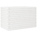 Fioriera da Giardino Bianca 70x40x46 cm Legno Massello di Pino