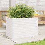 Fioriera da Giardino Bianca 70x40x46 cm Legno Massello di Pino