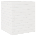 Fioriera da Giardino Bianca 40x40x46 cm Legno Massello di Pino