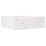 Fioriera da Giardino Bianca 70x70x23 cm Legno Massello di Pino