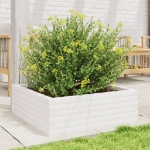 Fioriera da Giardino Bianca 70x70x23 cm Legno Massello di Pino