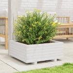 Fioriera da Giardino Bianca 60x60x26,5cm Legno Massello di Pino