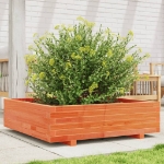Fioriera Giardino Marrone Cera 90x90x26,5cm Legno Massello Pino