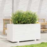 Fioriera da Giardino Bianca 90x40x49,5cm Legno Massello di Pino