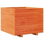 Fioriera Giardino Marrone Cera 60x60x49,5cm Legno Massello Pino