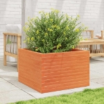 Fioriera Giardino Marrone Cera 70x70x46 cm Legno Massello Pino