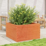 Fioriera Giardino Marrone Cera 80x80x46 cm Legno Massello Pino