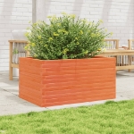 Fioriera Giardino Marrone Cera 90x60x46 cm Legno Massello Pino