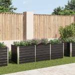 Fioriera per Giardino Antracite 240x80x77 cm in Acciaio Zincato