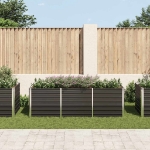 Fioriera per Giardino Antracite 240x80x77 cm in Acciaio Zincato