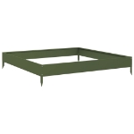 Fioriera Rialzata Giardino Verde Oliva 100x100x18,5 cm Acciaio