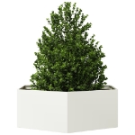 Fioriera da Giardino Bianca Esagono 138x120x45 cm in Acciaio