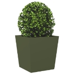 Fioriera da Giardino Verde Oliva 50x50x50 cm in Acciaio
