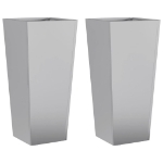 Fioriere da Giardino 2 pz 35x35x75 cm in Acciaio Zincato