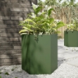 Fioriera da Giardino Verde Oliva Esagono 46x40x45 cm Acciaio