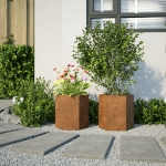 Fioriere da Giardino 2 pz Esagono 46x40x45 cm in acciaio corten