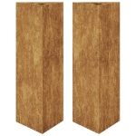 Fioriere da Giardino 2 pz Triangolari 30x26x75cm Acciaio Corten