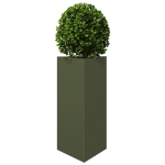 Fioriera Verde Oliva Triangolare 40x34,5x70 cm in Acciaio