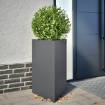 Fioriera da Giardino Antracite Triangolare 50x43x75 cm Acciaio
