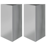 Fioriere 2 pz Triangolari 50x43x75 cm in Acciaio Zincato