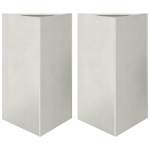 Fioriere da Giardino 2 pz Triangolari 50x43x75 cm Acciaio Inox