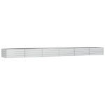 Letto Rialzato Giardino 600x80x45 cm in Acciaio Zincato Argento