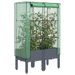Letto Rialzato con Copertura Serra Effetto Rattan 80x40x140 cm