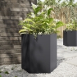 Fioriere da Giardino 2 pz Esagono Nero 46x40x45 cm Acciaio