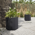 Fioriere da Giardino 2 pz Esagono Nero 46x40x45 cm Acciaio