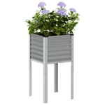 Fioriera da Giardino Grigia 45x45x88 cm in Acciaio