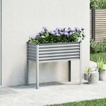 Fioriera da Giardino Grigia 100x41x90 cm in Acciaio