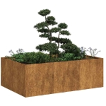 Fioriera Arrugginita 120x80x40 cm in Acciaio Corten