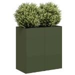 Fioriera Verde Oliva 80x40x80 cm in Acciaio Laminato a Freddo