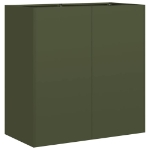 Fioriera Verde Oliva 80x40x80 cm in Acciaio Laminato a Freddo