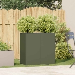 Fioriera Verde Oliva 80x40x80 cm in Acciaio Laminato a Freddo