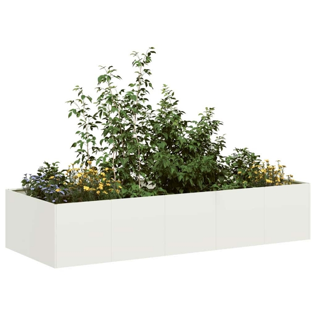 Fioriera Bianca 200x80x40 cm in Acciaio