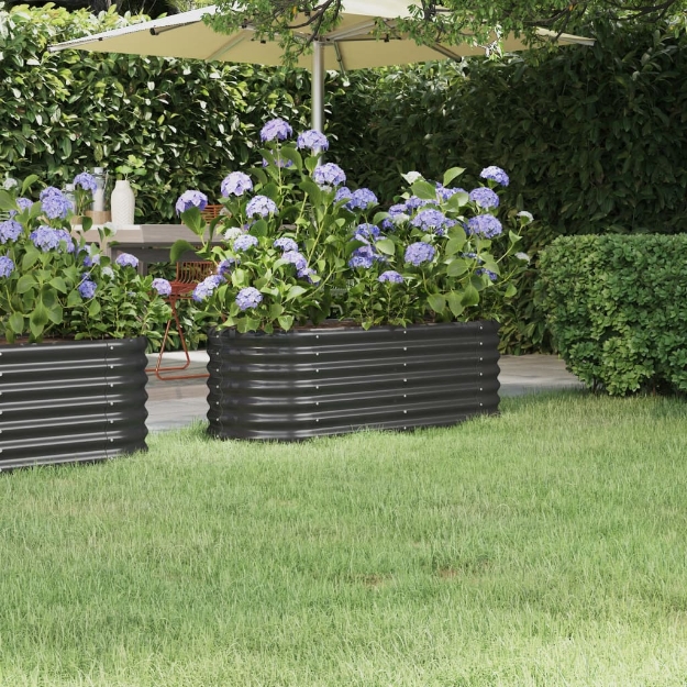 Letto da Giardino in Acciaio a Polvere 114x40x36 cm Antracite