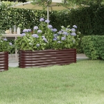 Letto Giardino Acciaio Verniciato a Polvere 152x40x36cm Marrone