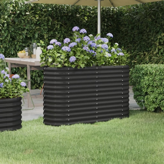 Letto da Giardino in Acciaio a Polvere 114x40x68 cm Antracite