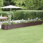 Letto Giardino Acciaio Verniciato a Polvere 440x80x36cm Marrone