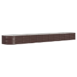 Letto Giardino Acciaio Verniciato a Polvere 440x80x36cm Marrone