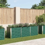 Letto Rialzato Giardino in Acciaio Zincato 240x80x77 cm Verde