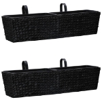 Fioriere 2 pz in Giacinto Intrecciato Nero