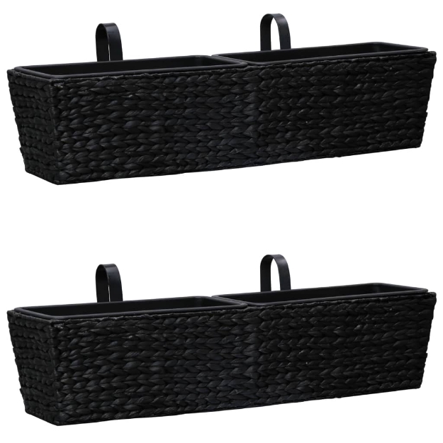 Fioriere 2 pz in Giacinto Intrecciato Nero