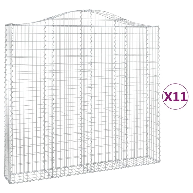Cesti Gabbioni ad Arco 11 pz 200x30x180/200 cm Ferro Zincato