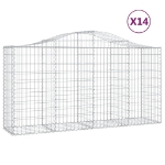 Cesti Gabbioni ad Arco 14 pz 200x50x100/120 cm Ferro Zincato